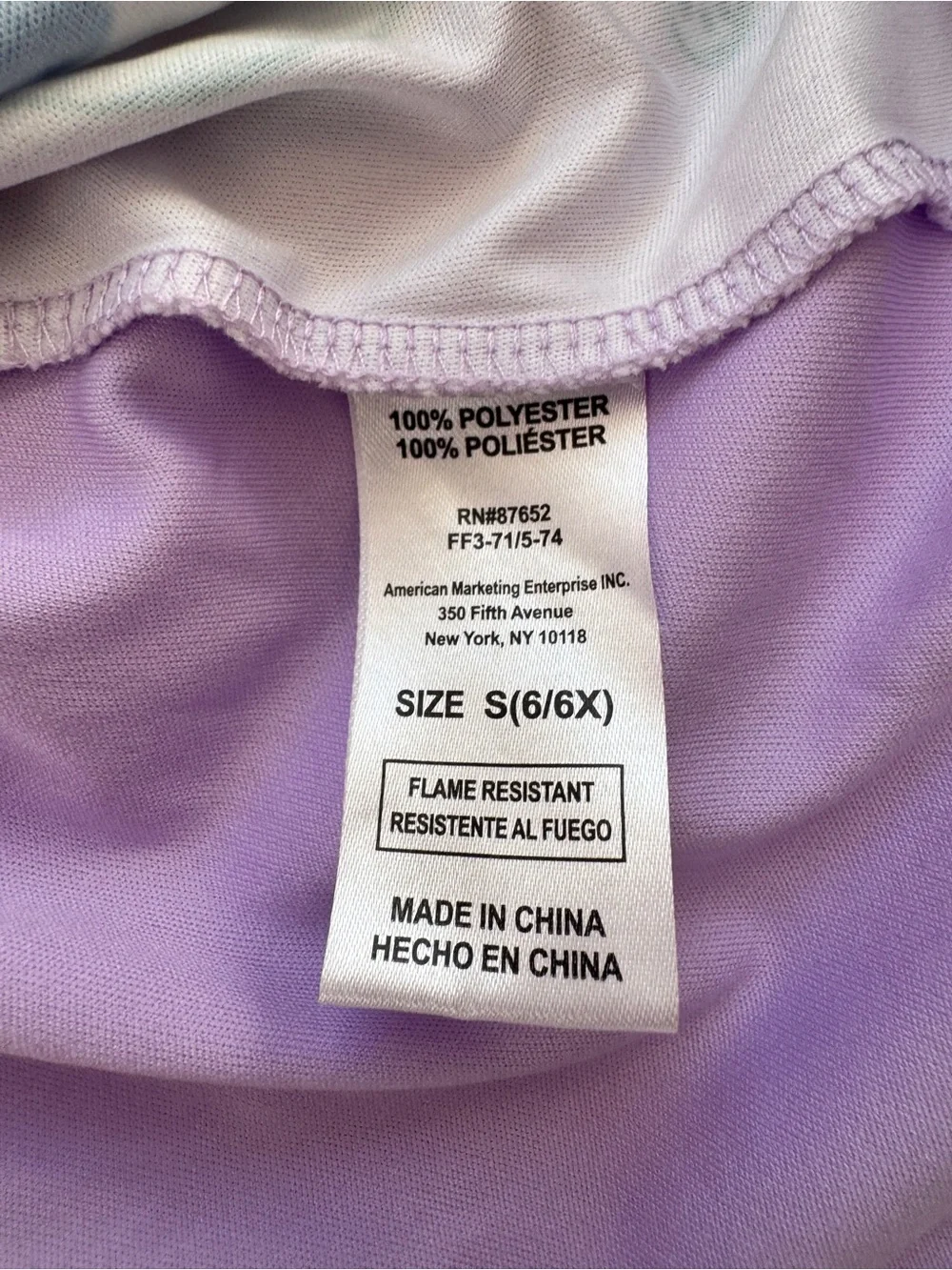 DreamWorks Gabby’s Dollhouse Purple Ruffle Nightgown Pajamas Size 6 / 6X